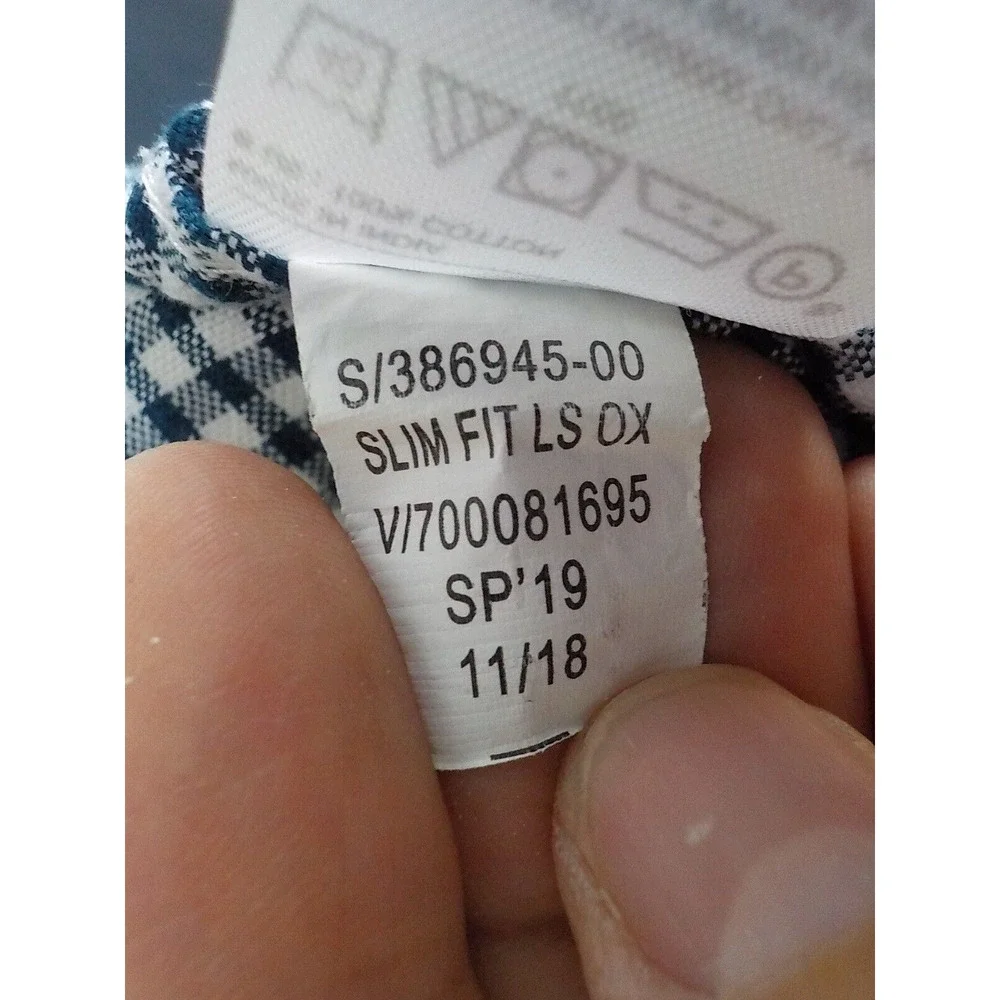 Banana Republic Untucked Blue Plaid Shirt Men Size Medium Button Up Long Sleeve